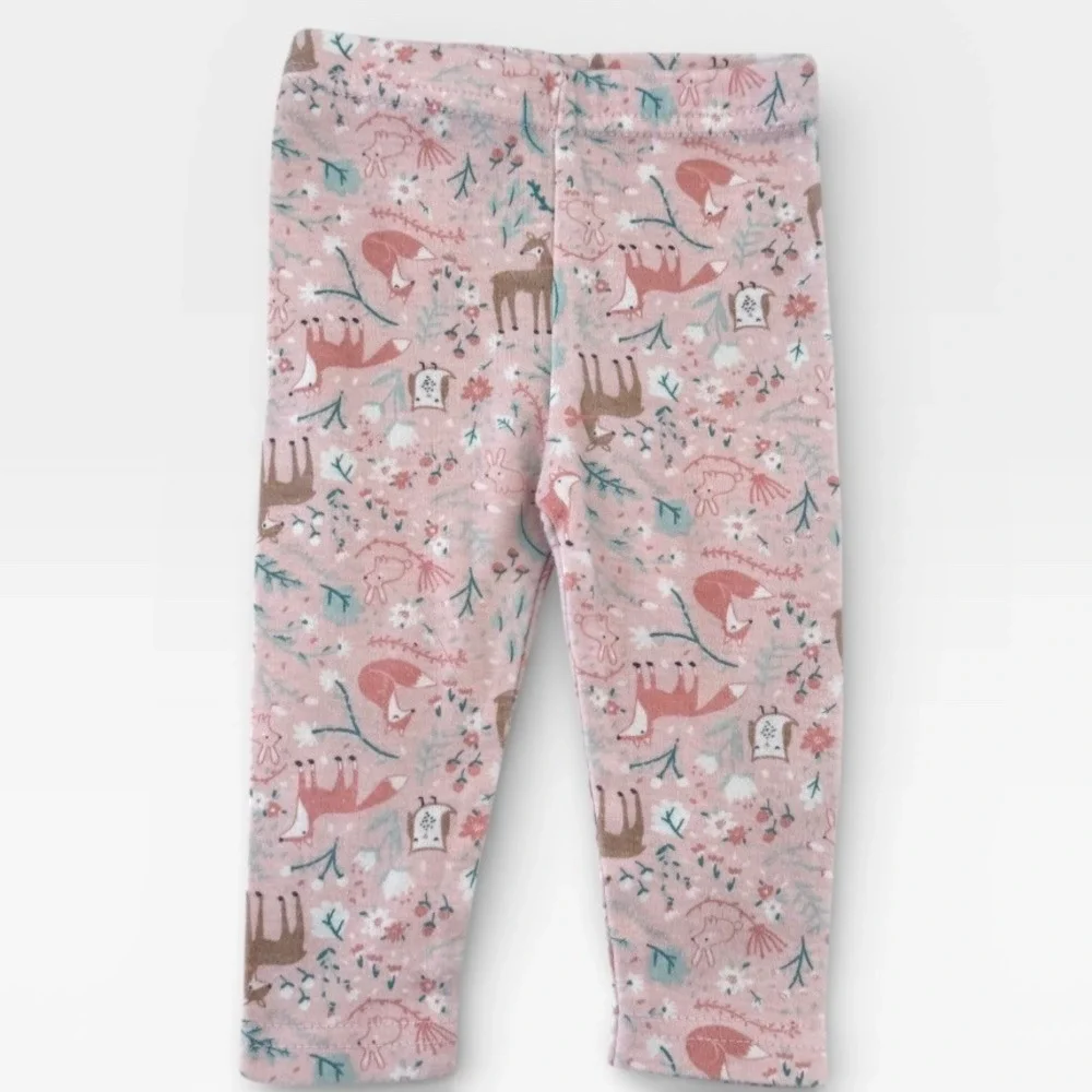 Gerber Onesies Baby Girl 3-6M Star Bodysuit & Woodland‎ Critter Leggings Set
